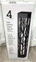 4 Pack Solar Pathway Bollard Light