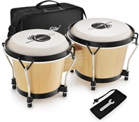 Eastar EBO-1 Bongo Drum Set 6” and 7” Wood Percusn