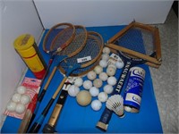 Tennis Racquets & balls, Golf Balls Etc.