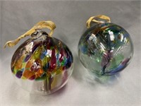 (2) Decorative Glass Ornaments