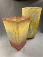 (2) Unsigned Art Glass Vases