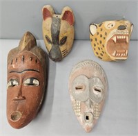 Ethnographic Carved Wood Masks Lot Collection