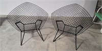 2 original Bertoia diamond chairs
