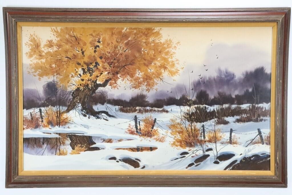 James Fallier AWS Snowy Scene Watercolor