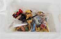 Assorted Toys Lot, Copter Animals Tractor .& More