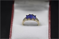 Sapphire diamond anniversary ring 10kt