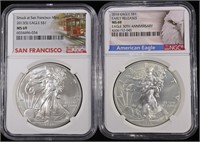 2013(S) & 2016 AMERICAN SILVER EAGLES NGC MS69