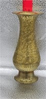 Vintage Etched Floral Brass Vase