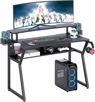 TREETALK Gaming Desk with Monitor Stand  Black