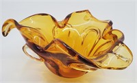 MURANO, Mid Century Amber Colour Blown Glass Cent
