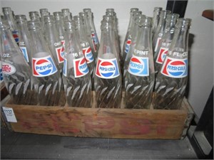 wooden pepsi crate w/bottles