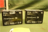 (2) Boxes Approx (2200) Rounds of Federal 22 LR,