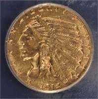 1914-D $2.5 GOLD INDIAN ICG MS-62