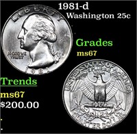 1981-d Washington Quarter 25c Grades GEM++ Unc