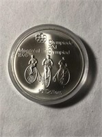 1976 Silver Canadian Olympics $10 Coin