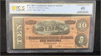 Currency: PCGS EF 40 1864 $10 Confederate States