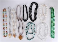 Group of 10 Beaded Necklace w/Box