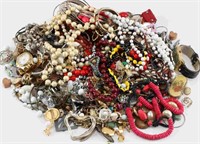 8 POUNDS OF TRULY UNSEARCHED COSTUME JEWELRY