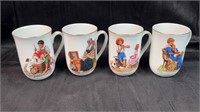(4) Norman Rockwell Museum Coffee Cups