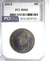 1815/2 Capped Bust 50c PCI MS63 LISTS FOR $50000