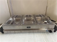 3 compartment electric keep warm pan