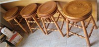 Set of 4 swivel bar stools.