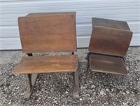 (2) Antique Wooden Desks