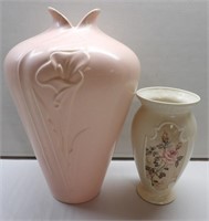 Large Haeger Pink Vase & Other