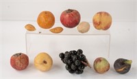 Lot of Carved Stone Fruit & Nuts
