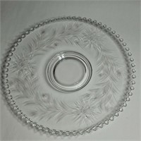 Candlewick floral cut service plate