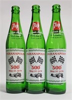 3 1979 INDY 500 RACING GLASS 7up BOTTLES