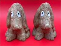 Pair Of Clay Jungle Dog Figures