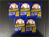 LOT OF (5) 1988 FLEER BASEBALL WAX PACKS TRADING C