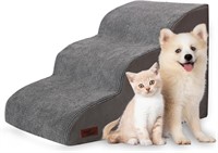 3-Tier Dog Ramp/Stairs for Beds - Grey