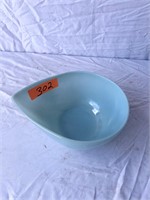 Fire King 7.5'' Delphite Blue Teardrop Bowl, Clean