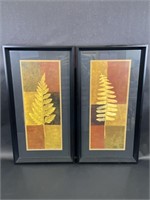 Framed Leaf Art Pair