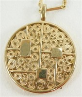 Sarah Coventry Circular Gold Tone Pendant