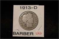 1913-D BARBER HALF DOLLAR