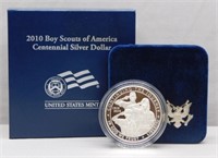2010 Boy Scouts of America Proof Silver Dollar