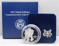 2011 Medal of Honor Proof Silver Dollar with COA