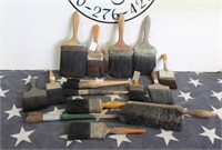 Antique Paint Stain Brushes of Various Sizes