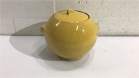 Mid-Century Round Yellow Cookie Jar K13D