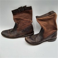 6 1/2B Vintage Frye Boots - Leather & Canvas