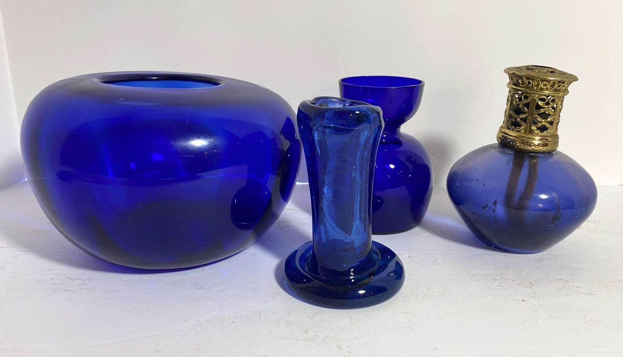 Hand Blown Cobalt Blue Glass Vase & More