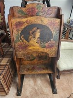 Antique Victorian pyrography secretary