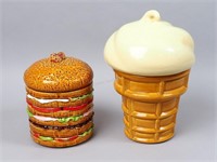 Ice Cream & Hamburger Cookie Jars