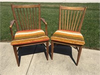 Two mid-century modern chairs.