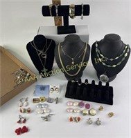 Costume jewelry including earrings, necklaces,