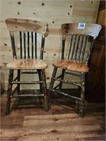 Beautiful hickory stationary stools (2) 24" to top