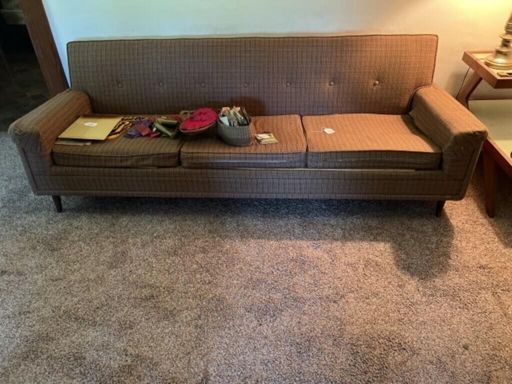 Vintage Couch, End Table, 2-Pictures, 2-Chairs